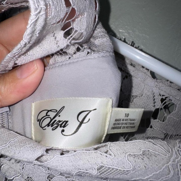 Eliza J Gray Lace Fit & Flare Dress – Elegant Cocktail / Occasion - Picture 5 of 5